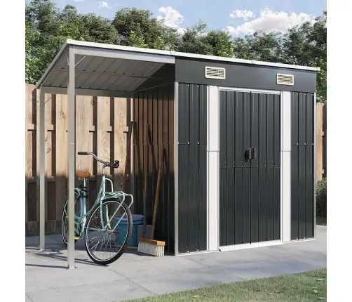 Aiakuur Pikendatud Katusega, Antratsiit, 277X107X181, Teras