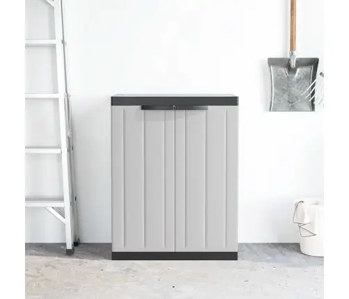 Āra Uzglabāšanas Skapītis, 65X37X85 Cm, Pelēks Un Melns, Pp Vidaxl