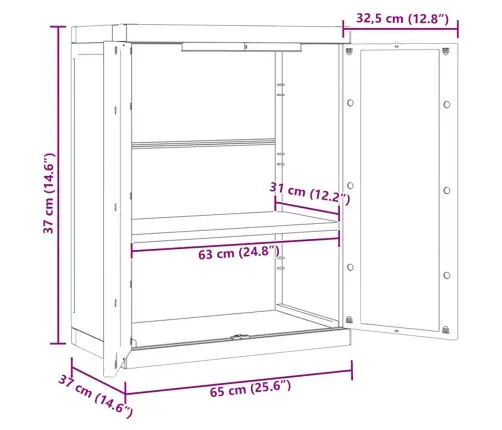 Āra Uzglabāšanas Skapītis, 65X37X85 Cm, Pelēks Un Melns, Pp Vidaxl