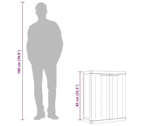 Āra Uzglabāšanas Skapītis, 65X37X85 Cm, Pelēks Un Melns, Pp Vidaxl