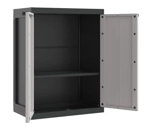 Āra Uzglabāšanas Skapītis, 65X37X85 Cm, Pelēks Un Melns, Pp Vidaxl