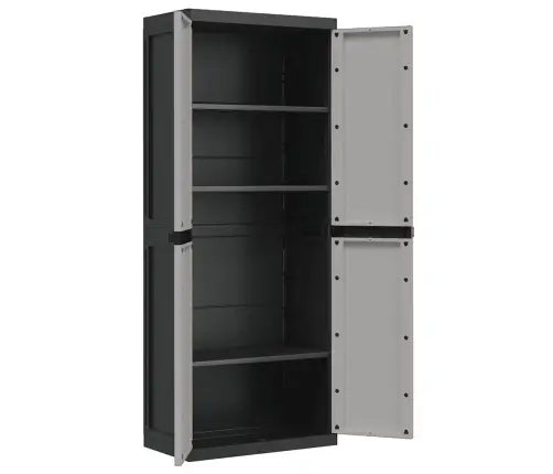 Õue Hoiukapp, Hall Ja Must, 65 X 37 X 165 cm Pp