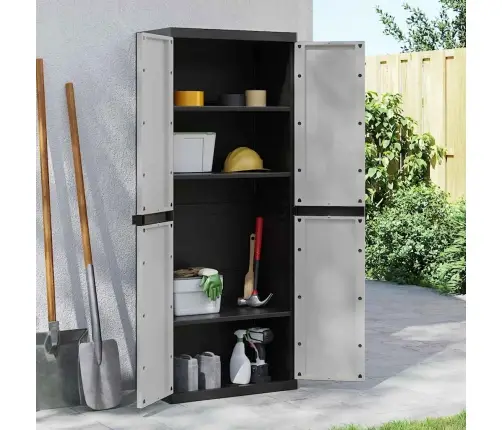 Õue Hoiukapp, Hall Ja Must, 65 X 37 X 165 cm Pp