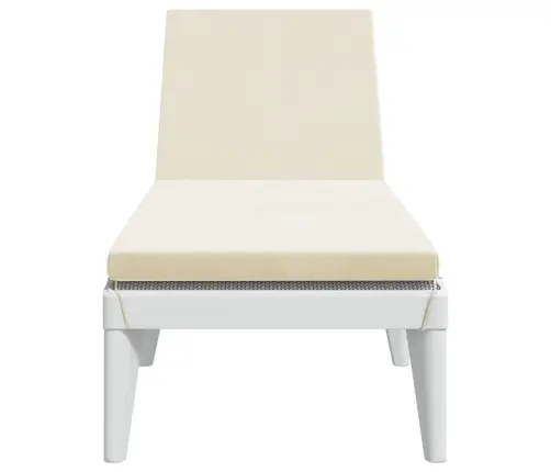 Sauļošanās Zvilnis Ar Matraci, 186X60X29 Cm, Balts, Pp Vidaxl