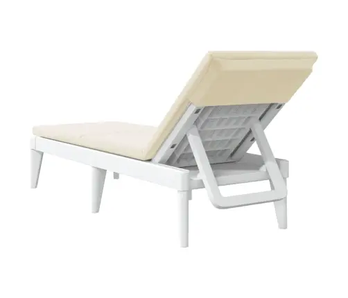 Sauļošanās Zvilnis Ar Matraci, 186X60X29 Cm, Balts, Pp Vidaxl