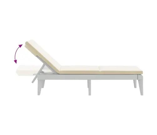 Sauļošanās Zvilnis Ar Matraci, 186X60X29 Cm, Balts, Pp Vidaxl