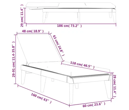 Sauļošanās Zvilnis Ar Matraci, 186X60X29 Cm, Balts, Pp Vidaxl