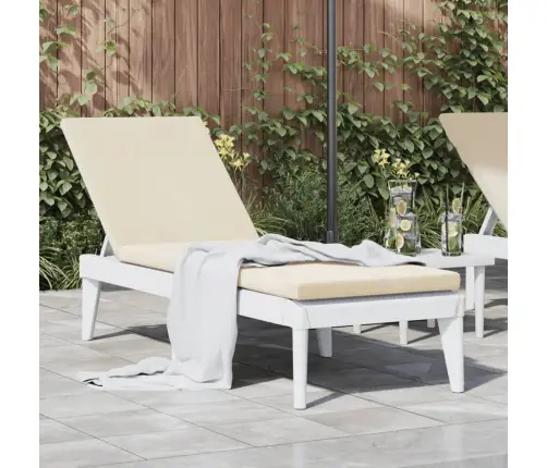 Sauļošanās Zvilnis Ar Matraci, 186X60X29 Cm, Balts, Pp Vidaxl