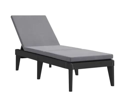 Sauļošanās Zvilnis Ar Matraci, 186X60X29 Cm, Antracītpelēks, Pp Vidaxl