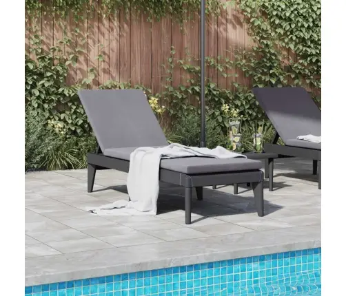 Sauļošanās Zvilnis Ar Matraci, 186X60X29 Cm, Antracītpelēks, Pp Vidaxl