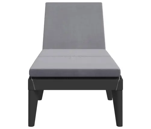 Sauļošanās Zvilnis Ar Matraci, 186X60X29 Cm, Antracītpelēks, Pp Vidaxl