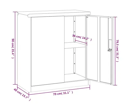 Dokumentu Skapis, Gaiši Pelēks, 79X40X90 Cm, Tērauds Vidaxl