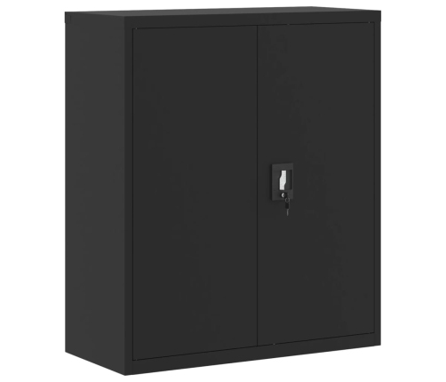 Biroja Skapis, 90X40X105 Cm, Melns, Tērauds Vidaxl