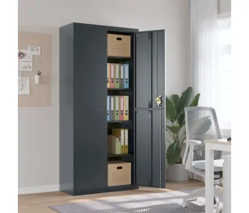 Dokumentu Skapis, Pelēks, 90X40X200 Cm, Tērauds Vidaxl