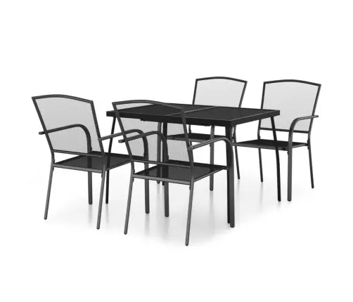 5-Daļīgs Dārza Mēbeļu Komplekts, Antracītpelēks Tērauds Vidaxl