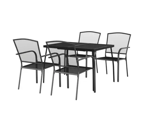 5-Daļīgs Dārza Mēbeļu Komplekts, Antracītpelēks Tērauds Vidaxl