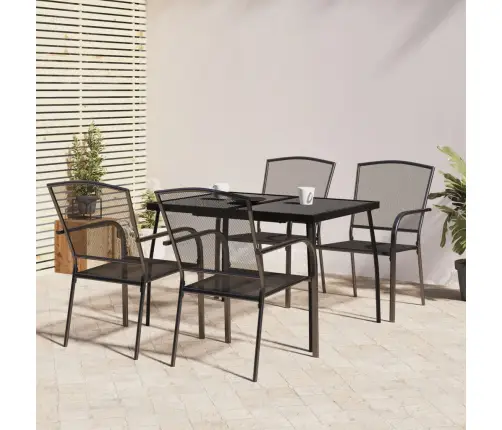 5-Daļīgs Dārza Mēbeļu Komplekts, Antracītpelēks Tērauds Vidaxl