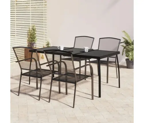 5-Daļīgs Dārza Mēbeļu Komplekts, Antracītpelēks Tērauds Vidaxl