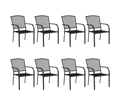 9-Daļīgs Dārza Mēbeļu Komplekts, Antracītpelēks, Tērauds Vidaxl