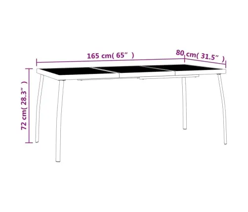Sodo Valgomojo Baldų Komplektas, 7 Dalių, Antracito, Plienas