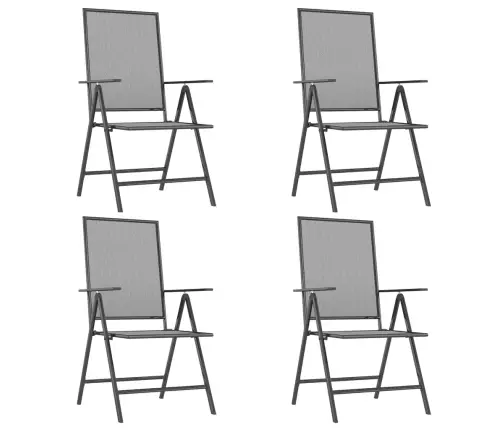 Sodo Valgomojo Baldų Komplektas, 5 Dalių, Antracito, Plienas