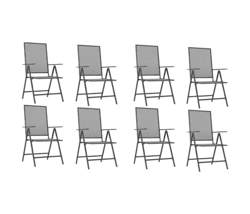 Sodo Valgomojo Baldų Komplektas, 9 Dalių, Antracito, Plienas