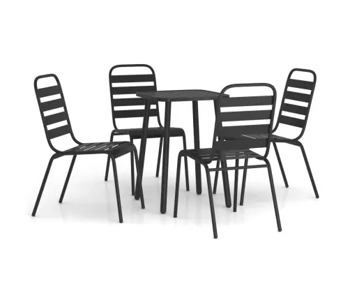 5-Daļīgs Dārza Mēbeļu Komplekts, Antracītpelēks Tērauds Vidaxl