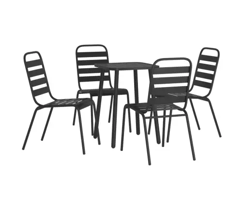 5-Daļīgs Dārza Mēbeļu Komplekts, Antracītpelēks Tērauds Vidaxl