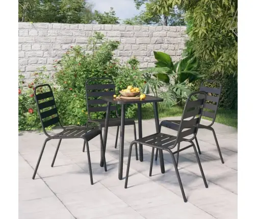 5-Daļīgs Dārza Mēbeļu Komplekts, Antracītpelēks Tērauds Vidaxl