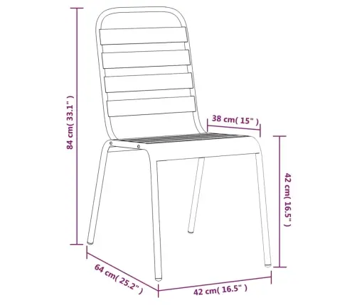 5-Osaline Aia Söögimööbli Komplekt, Antratsiit, Teras