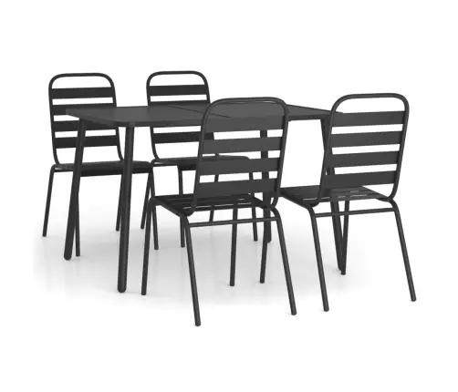 5-Osaline Aia Söögimööbli Komplekt, Antratsiit, Teras