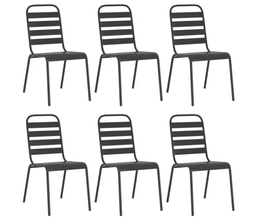 7-Daļīgs Dārza Mēbeļu Komplekts, Antracītpelēks, Tērauds Vidaxl