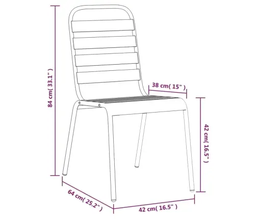 9-Daļīgs Dārza Mēbeļu Komplekts, Antracītpelēks, Tērauds Vidaxl