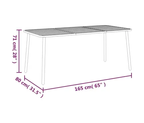 9-Daļīgs Dārza Mēbeļu Komplekts, Antracītpelēks, Tērauds Vidaxl