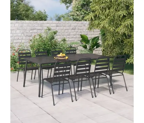 9-Osaline Aia Söögimööbli Komplekt, Antratsiithall, Teras 9-Osaline Aia Söögimööbli Komplekt, Antratsiithall, Teras