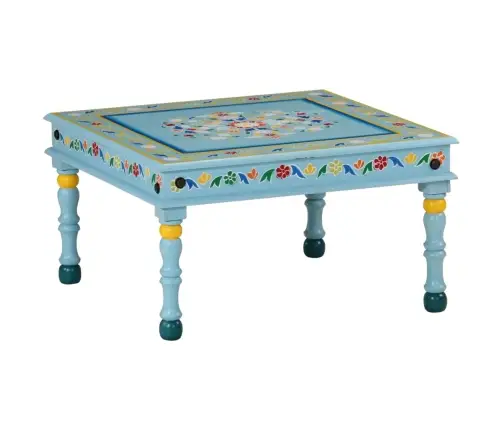 Kafijas Galdiņš, Tirkīza, Apgleznots, Mango Masīvkoks Vidaxl