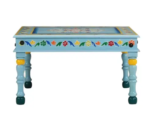 Kafijas Galdiņš, Tirkīza, Apgleznots, Mango Masīvkoks Vidaxl