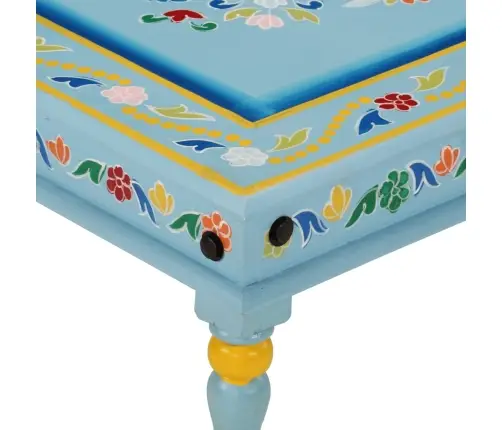 Kafijas Galdiņš, Tirkīza, Apgleznots, Mango Masīvkoks Vidaxl