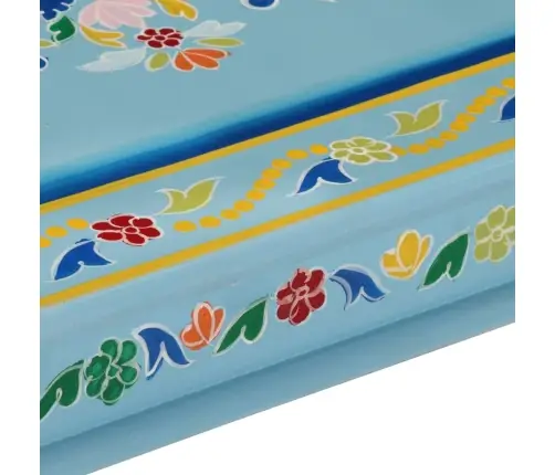 Kafijas Galdiņš, Tirkīza, Apgleznots, Mango Masīvkoks Vidaxl