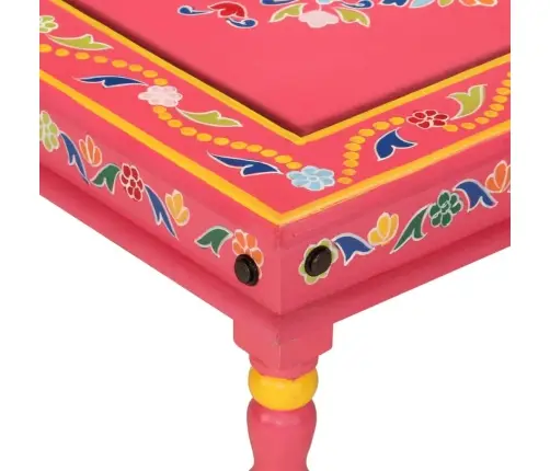 Kohvilaud, Roosa, Käsitsi Maalitud, Mangopuit Kohvilaud, Roosa, Käsitsi Maalitud, Mangopuit