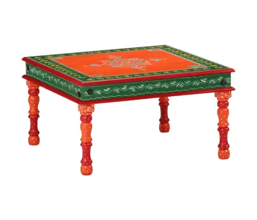 Kafijas Galdiņš, Oranžs, Apgleznots, Mango Masīvkoks Vidaxl