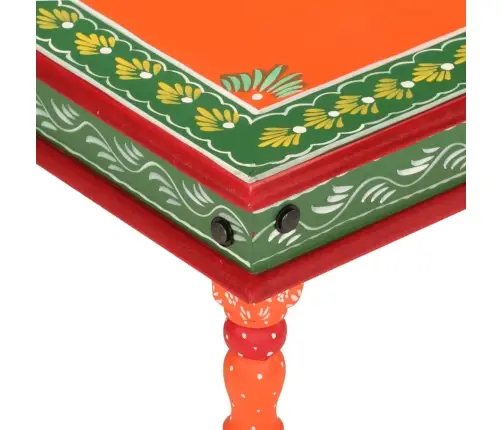 Kafijas Galdiņš, Oranžs, Apgleznots, Mango Masīvkoks Vidaxl