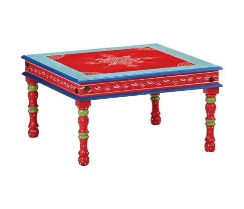 Kafijas Galdiņš, Sarkans, Apgleznots, Mango Masīvkoks Vidaxl