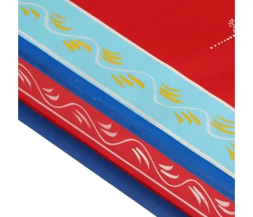 Kafijas Galdiņš, Sarkans, Apgleznots, Mango Masīvkoks Vidaxl