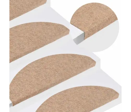 Kāpņu Paklāji, 10 Gab., Pašlīmējoši, 65X22,5X3,5 Cm, Bēši Vidaxl