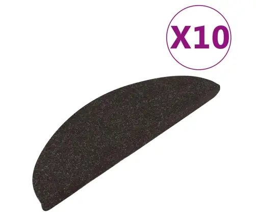 Kāpņu Paklāji, 10 Gab., Pašlīmējoši, 56X17X3 Cm, Melni Vidaxl