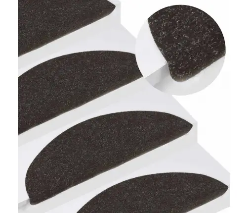 Kāpņu Paklāji, 10 Gab., Pašlīmējoši, 56X17X3 Cm, Melni Vidaxl