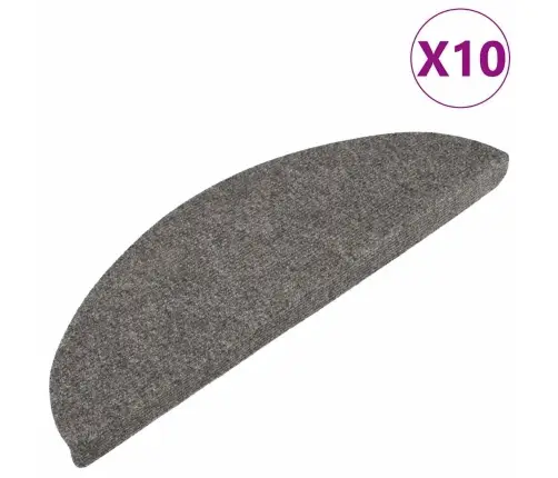 Kāpņu Paklāji, 10 Gab., Pašlīmējoši, 56X17X3 Cm, Pelēki Vidaxl