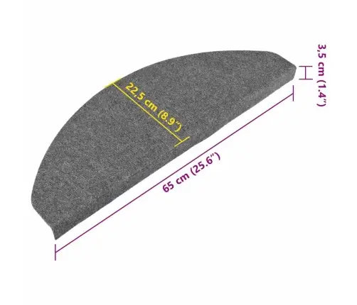 Kāpņu Paklāji, 10 Gab., Pašlīmējoši, 65X22,5X3,5 Cm, Pelēki Vidaxl