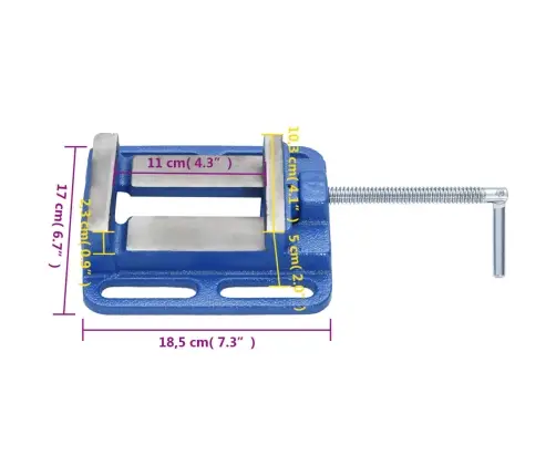 Skrūvspīles, Zilas, Čuguns, 100 Mm Vidaxl